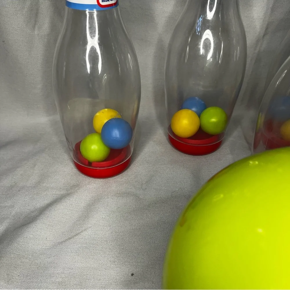Little Tikes Tot Sports Green Bowling Set 1 Ball 5 Pins Set Toddler Kids VINTAGE